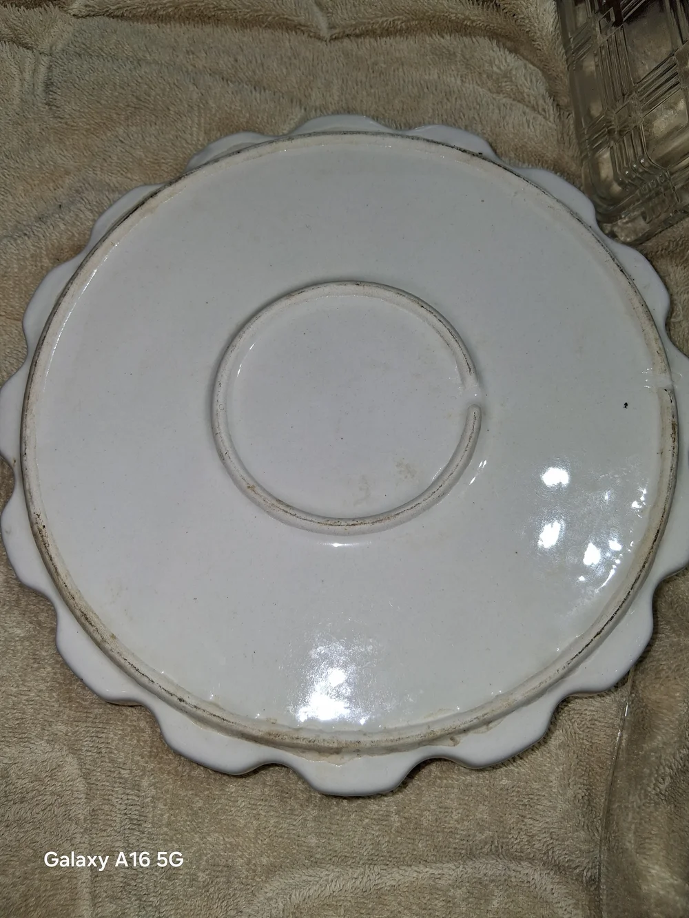 White Ceramic Fluted Pie Dish - Brand Not Visible